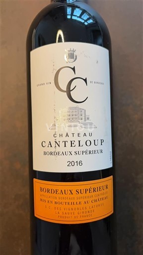 Bordeaux Bordeaux supérieur Château Canteloup 2016