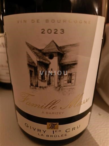 Bourgogne Givry Premier Cru Famille Masse La Brulée 2023