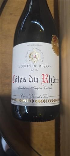 Rhônedalen Côtes du Rhône Moulin de Meyran Gourmandise 2023