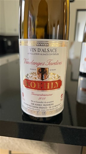 Alsacia Vendanges Tardives Koehly Vendanges Tardives Gewurztraminer 2015