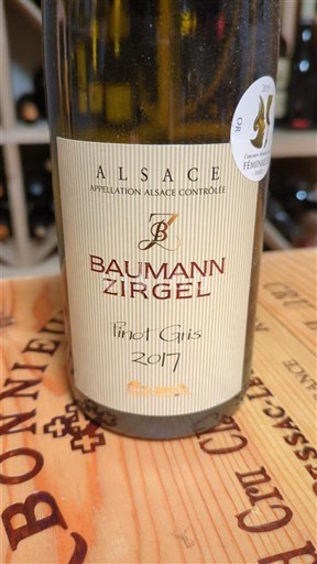 Alsace Pinot xám Baumann Zirgel 2017