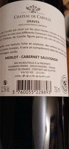 Bordeaux Graves Château Carolle Non-Vintage