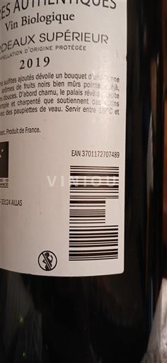 Burdeos Bordeaux superior Les Authentiques 2019