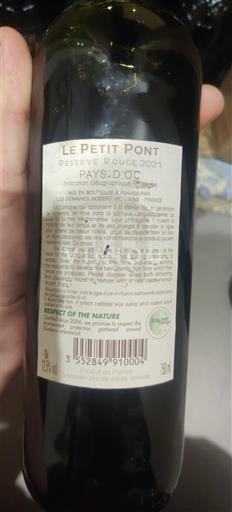 Linguadoca e Rossiglione Paese d'Oc Le Petit Pont Réserve Rouge 2021