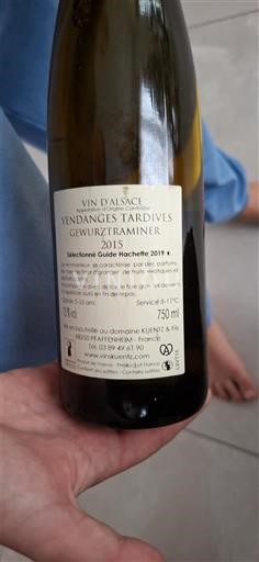 Alsazia Non specificato Vendanges Tardives Domaine Kuentz-Bas 2015
