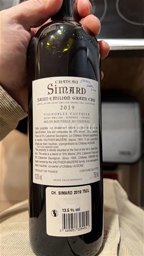 Bordeaux Saint-Émilion Grand Cru Château Simard 2019
