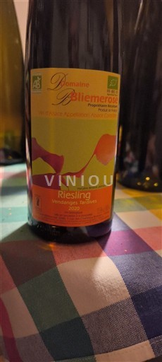 Alsacia Vendanges Tardives Domaine Bliemerose 2020