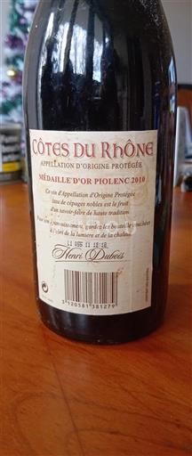 Rhônen laakso Côtes-du-rhône Henri Dublet 2009