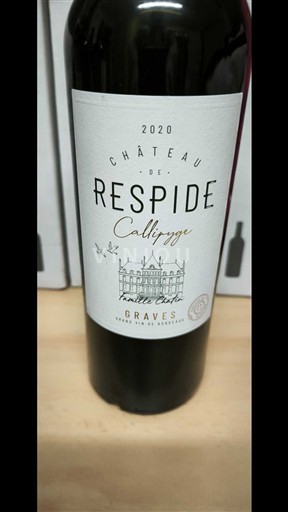 Vine Rouge sec Callipyge Château Respide 2020 Frankrig Bordeaux Graves AOC