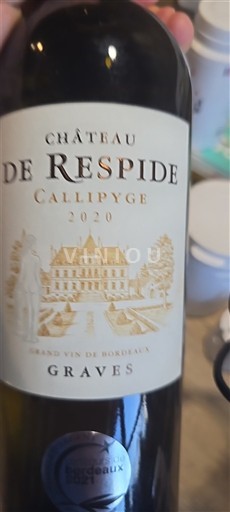 Bordeaux Graves Château Respide Callipyge 2020