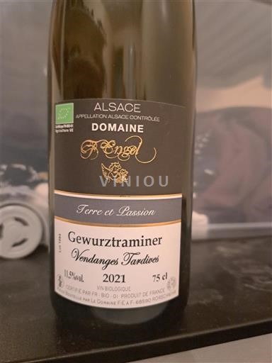 Alsace Vendanges Tardives Domaine Engel Terre et Passion 2021