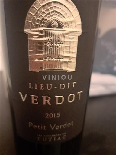 Bordeaux Les Vignerons de Tutiac Lieu-Dit Verdot 2015