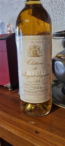 Bordeaux Sauternes Premier Cru Château Rayne Vigneau 1996