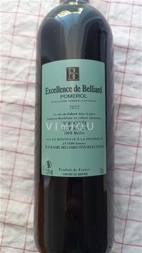 Bordeaux Pomerol Excellence de Belliard Micro 2022