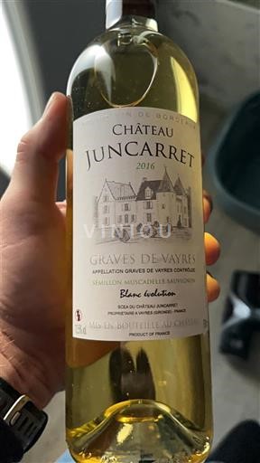 Bordeaux Graves-de-vayres Château Juncarret Blanc moelleux 2016