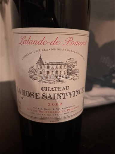 Burdeos Lalande-de-Pomerol Château La Rose Saint-Vincent 2002