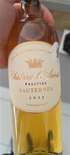 Bordeaux Sauternes Château L'Arieau Prestige 2023