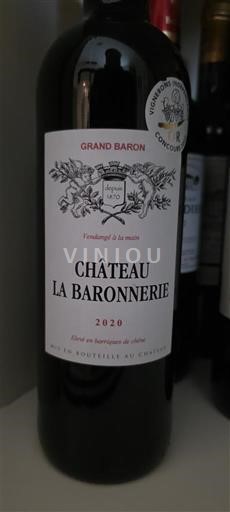 Bordeaux Côtes de Bourg Château La Baronnerie Grand Baron 2020