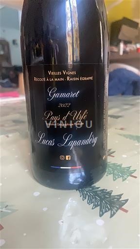 Linguadoca e Rossiglione Paese d'Oc Lucas Lapandéry Gamayet Vieilles Vignes 2022