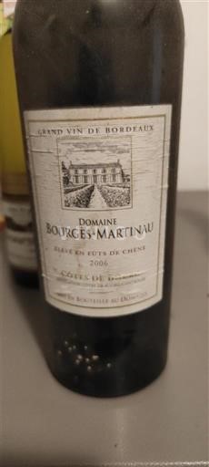 Bordeaux Côtes de Bourg Domaine Bourges-Martinau Élevé en fûts de chêne 2006