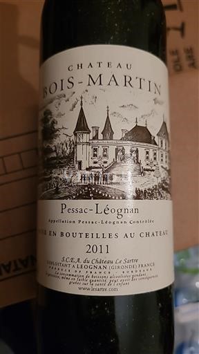 Bordeaux Pessac-Léognan Château Bois-Martin 2011