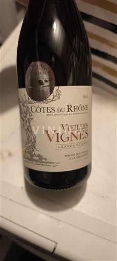 Rhônen laakso Côtes-du-rhône Vieilles Vignes Grande Réserve 2015