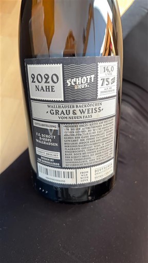 Nahe Schott Bros Buzliese Wallhäuser Backöfchen Grau & Weiss vom neuen Fass 2020