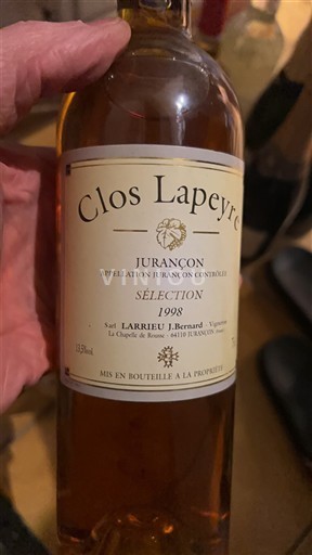 Sudoeste Jurançon Clos Lapeyre Sélection 1998