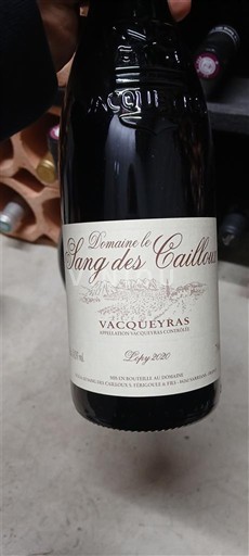 Rhônen laakso Vacqueyras Domaine Le Sang des Cailloux 2021