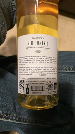 Alsace Muscat Fontfroide Via Hominis 2022