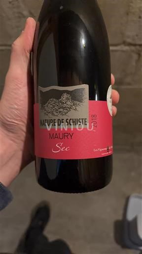 Roussillon Maury sec Les Vignerons de Maury Nature de Schiste 2018