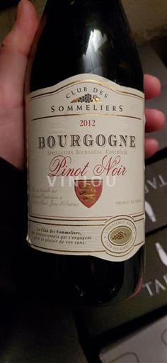 Burgundsko Club des Sommeliers Pinot Noir 2012