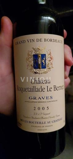 Bordeaux Graves Château Roquetaillade Le Bernet 2005