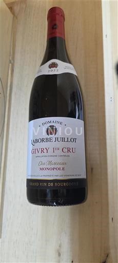 Bourgogne Givry Premier Cru Domaine Laborbe Juillot Clos Marole Monopole 2022