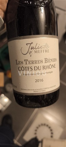 Rhônedalen Côtes du Rhône Juliette Meffre Les Terres Bénies 2016