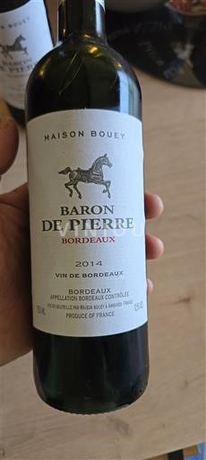Bordeaux Maison Bouey Baron de Pierre 2014