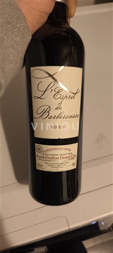 Bordeaux Saint-Émilion Grand Cru Grand Cru Barberousse L'Esprit de Barberousse 2020