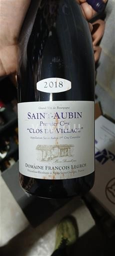 Burgund Saint-Aubin Premier Cru Domaine François Legros Clos du Village 2018