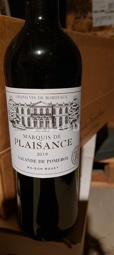 Bordoja Lalande-de-pomerol Marquis de Plaisance 2019