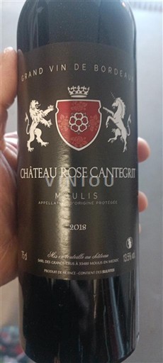 Bordeaux Ni doloceno Château Rose Cantegrit 2018