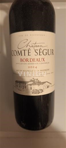 Бордо Château Comté Ségur 2014