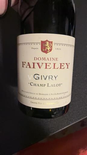 Bourgogne Givry Faiveley Champ Lalot 2019