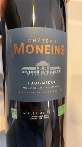 Bordeaux Haut-Médoc Château Moneins 2016