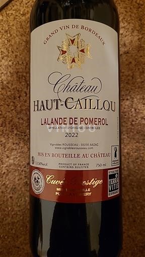 Bordeaux Lalande-de-Pomerol Château Haut-Caillou Prestige 2022
