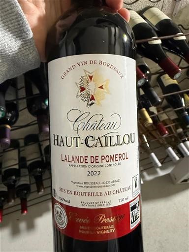 Бордо Лаланд-де-Помроль Château Haut-Caillou Prestige 2022