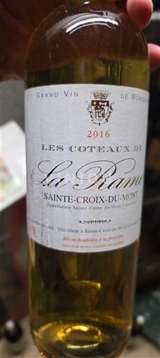 Burdeos Sainte-Croix-Du-Mont Les Coteaux de La Rame 2016