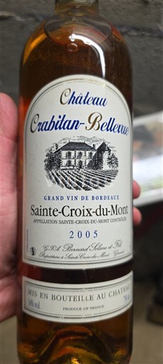 Burdeos Sainte-Croix-Du-Mont Château Crabitan-Bellevue 2005