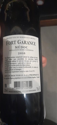 Bordeaux Médoc Fort Garance 2016