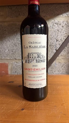Bordeaux Saint-Émilion Château La Sablière Saint Vincent Vieilles Vignes 2023