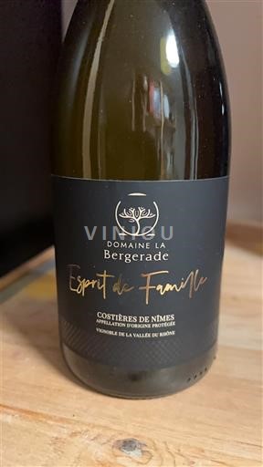 Viinit Blanc demi-sec Esprit de Famille Domaine La Bergerade Non millésimé Ranska Rhônen laakso Nîmesin viinialue AOC